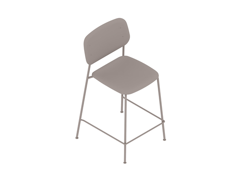 A generic rendering - Soft Edge Stool–Counter Height–Steel Legs–Polypropolene Seat and Back–Upholstered