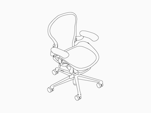 Dibujo en líneas de una silla Aeron.