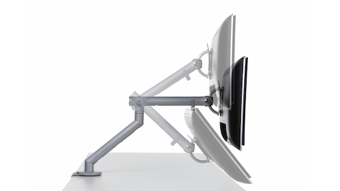 Profile view of a Flo Monitor Arm in various positions. Select to go to the Flo Monitor Arms product page. 