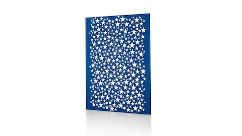 A Girard Environmental Enrichment Panel featuring a silkscreen image of white stars on a blue background. Select to go to the Girard Environmental Enrichment Panels product page.