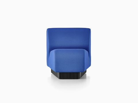 A blue Chadwick Modular Seating inside wedge, viewed from the front.