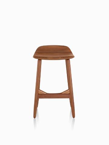 Counter-height Crosshatch Stool with a medium wood finish, viewed from the front. 