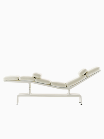 White Eames Chaise. Select to go to the Eames Chaise product page.