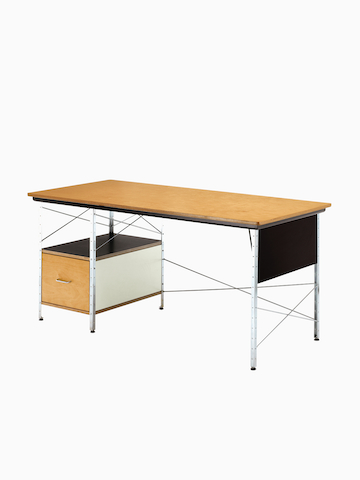 Un escritorio moderno de mediados de siglo Eames. Seleccione para ir a la página del producto Eames escritorios y unidades de almacenamiento.