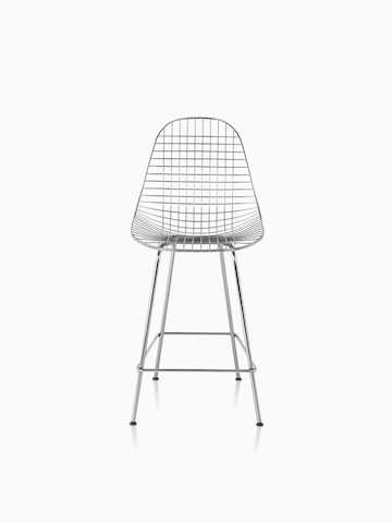 Silver Eames Wire Stool.