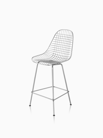 Silver Eames Wire Stool. Select to go to the Eames Wire Stool product page. 