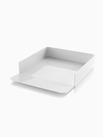 Una bandeja de papel Formwork blanca. Seleccione para ir a la página del producto Formwork Paper Tray.