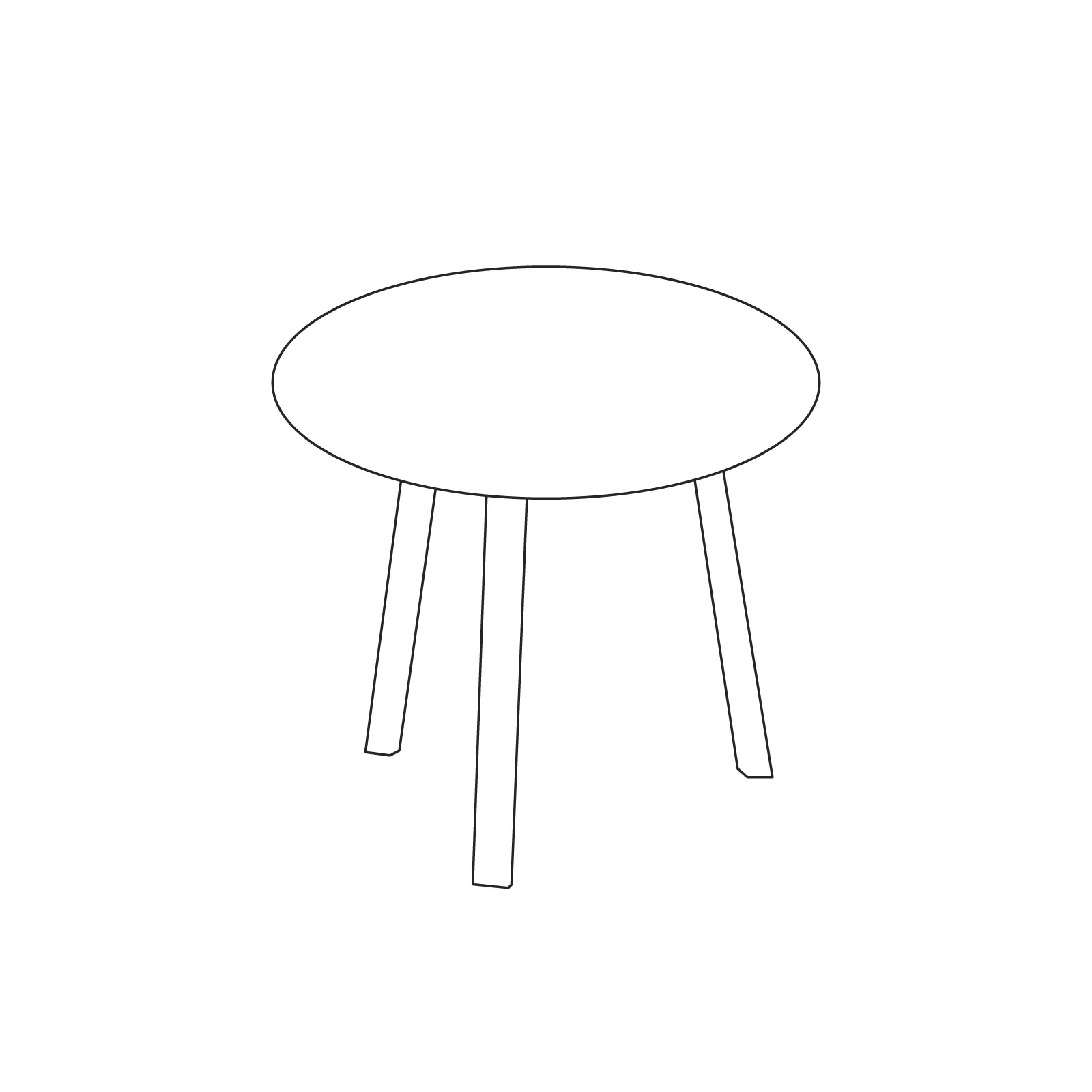 A line drawing of Bella Coffee Table–High.