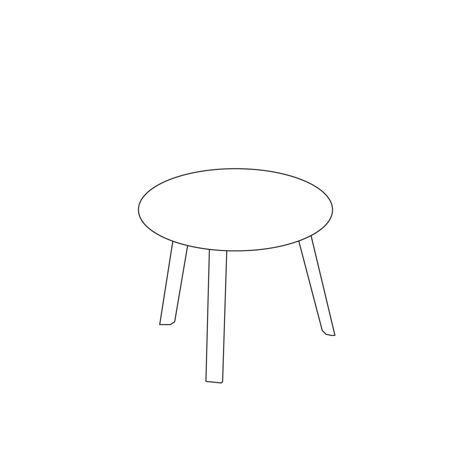 A line drawing of Bella Side Table–Low.