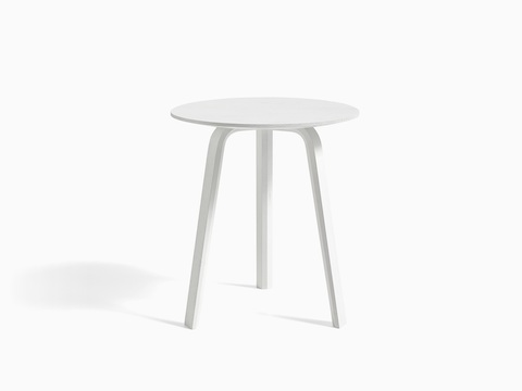 White Bella Side Table, viewed from the front.