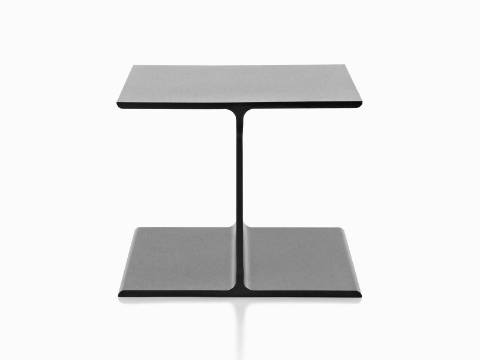 A cast aluminum I Beam occasional table with a bare top. 