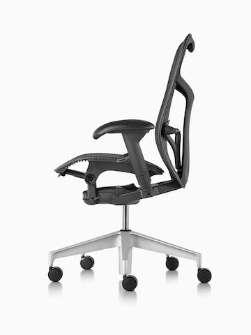 Black Mirra 2 office chair, viewed from the side.