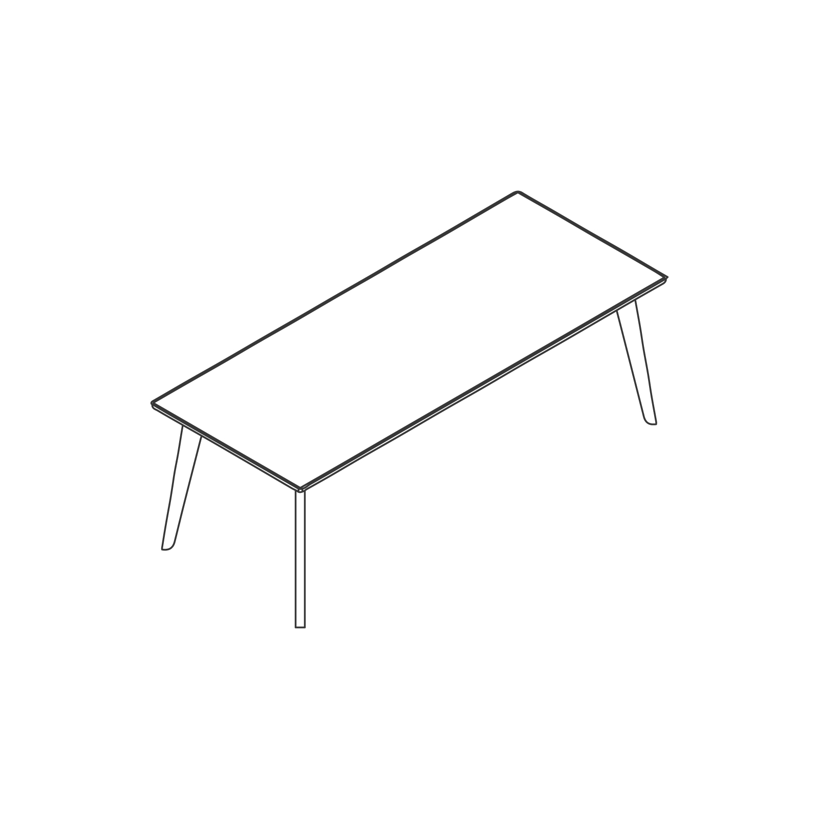 A line drawing of Dalby Conference Table–Rectangular.