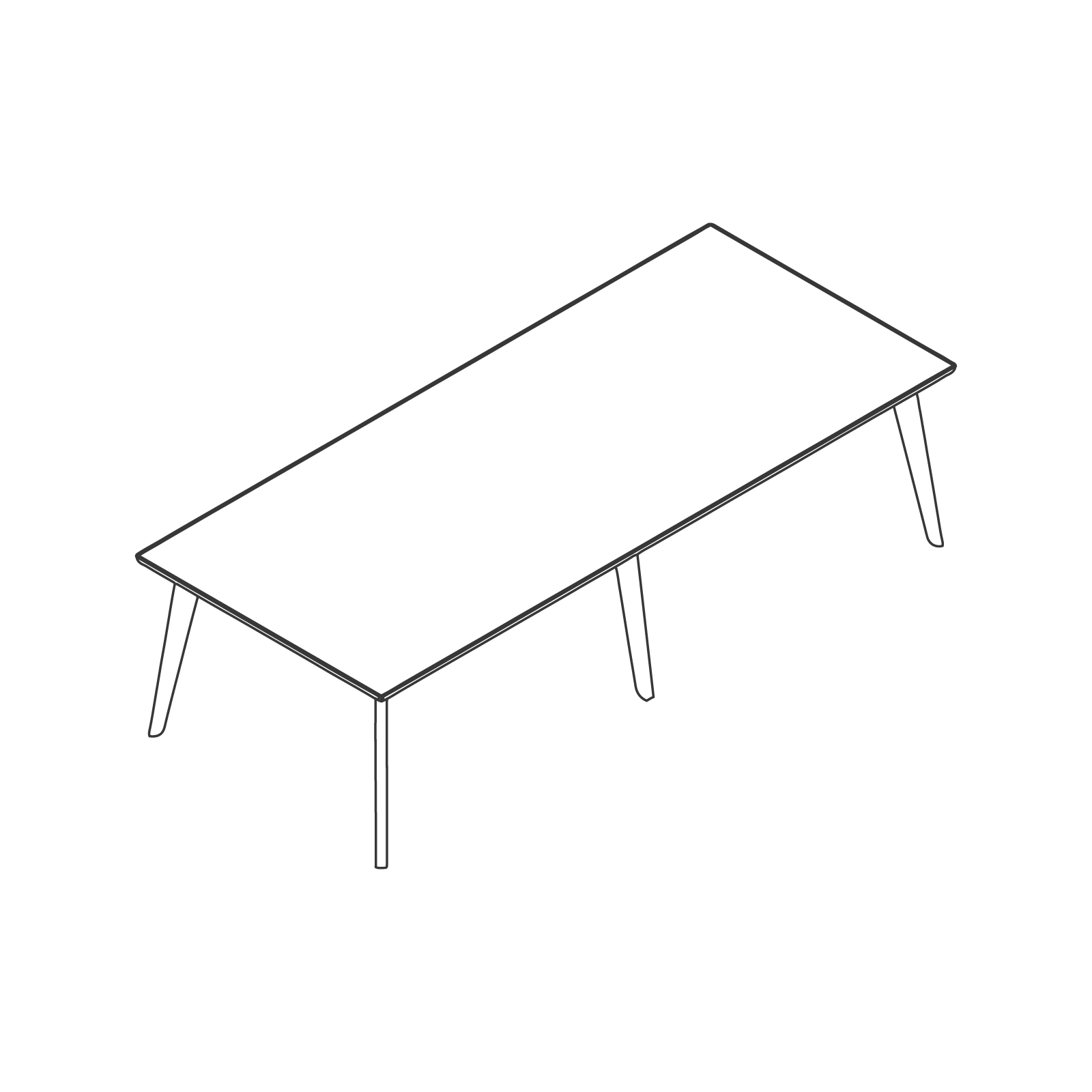 A line drawing of Dalby Conference Table–Rectangular–6 Leg.