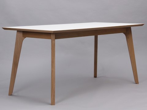 An angled view of a white Dalby Conference Table.