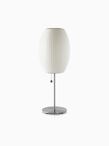 A white table lamp.