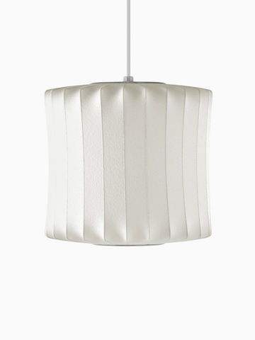 Una lámpara colgante blanca. Seleccione para ir a la página del producto Nelson Lantern Bubble Pendant.