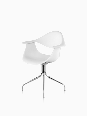 White Nelson Swag Leg Armchair. Select to go to the Nelson Swag Leg Armchair product page.