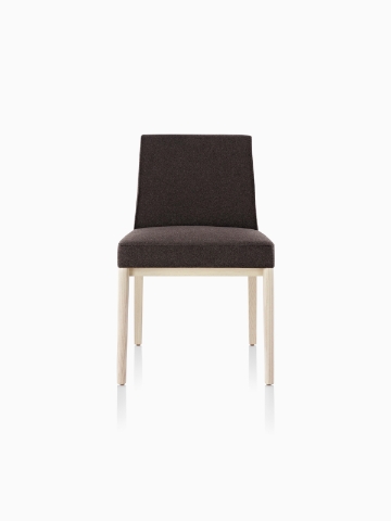 Black Nessel Chair without arms, viewed from the front.