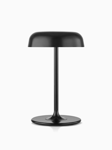 A black Ode table lamp.