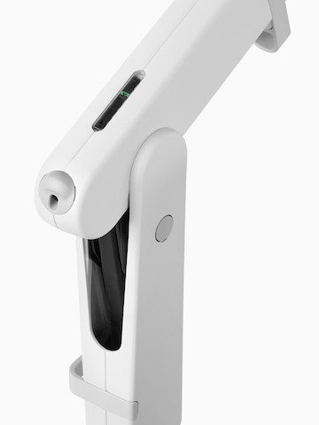 Close-up of the pivot point on an adjustable Ollin Monitor Arm.
