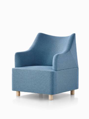 Silla de club Plex en azul. Seleccione para dirigirse a la página del producto mobiliario lounge Plex.
