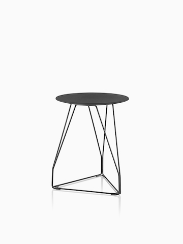 A round Polygon Wire Table with a black top. Select to go to the Polygon Wire Table product page. 