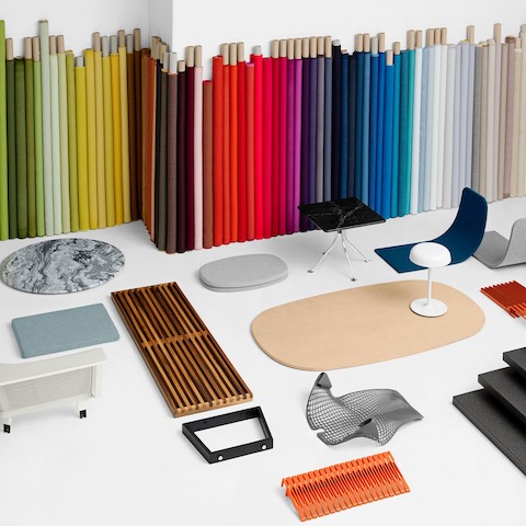 A sampling of materials for various Herman Miller products. Select to review the materials palette available for our products.