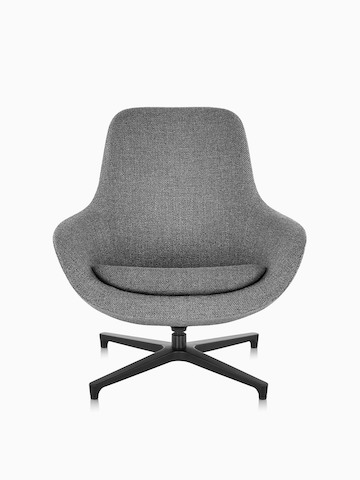 Gray Saiba Lounge Chair, viewed from the front.