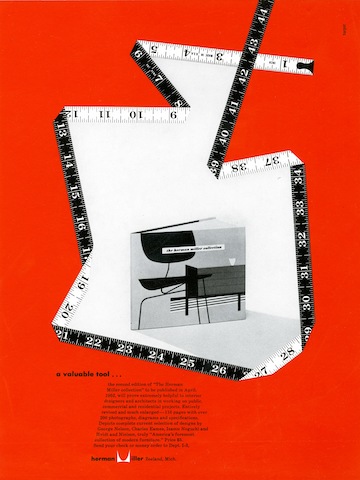 Herman Miller Collection catalog print advertisement by Irving Harper for Herman Miller, 1952