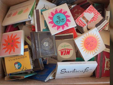 A collection of matchbook covers with Latin American imagery.