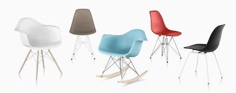 Today's family of Eames Shell Chairs.