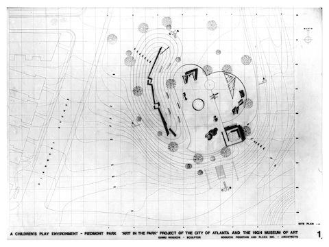Plan drawings for Playscapes, Piedmont Park, Atlanta.