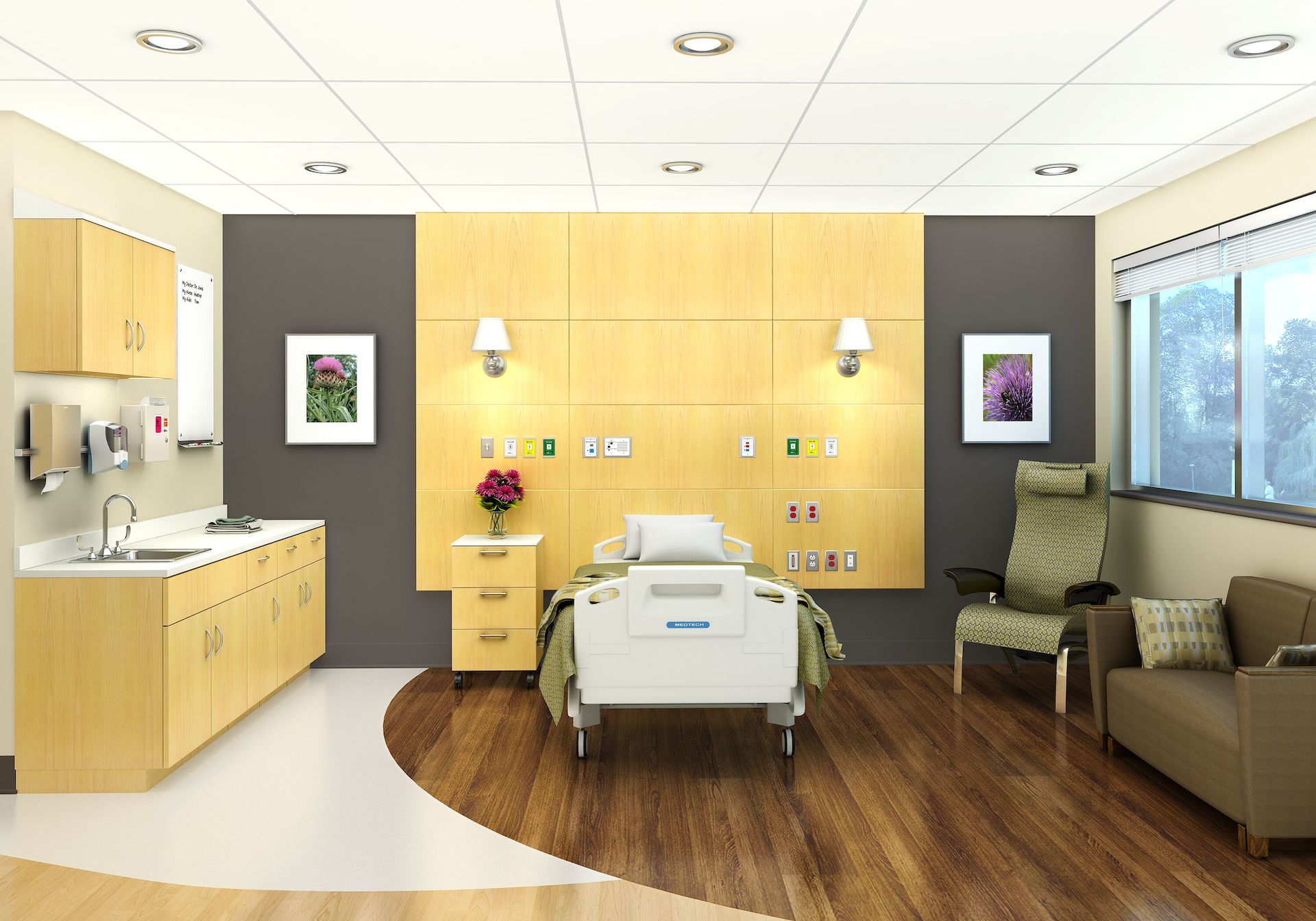 Patient Room with Casework and Compass System Herman Miller