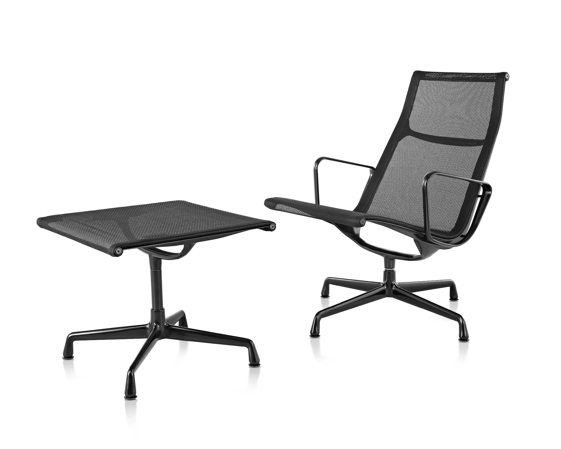 Eames Aluminum Group Lounge Chair and Ottoman Herman Miller