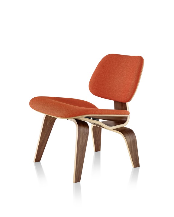 Eames Molded Plywood Lounge Chair–Metal Base–Upholstered - 3D