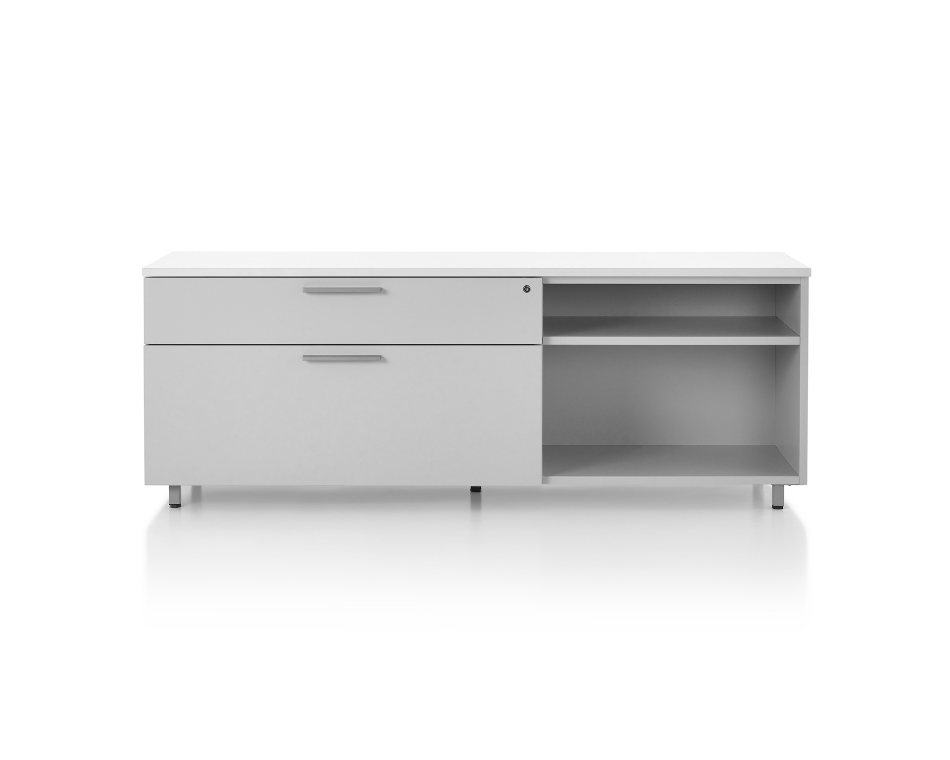 Tu Wood Credenza, Open with Box File