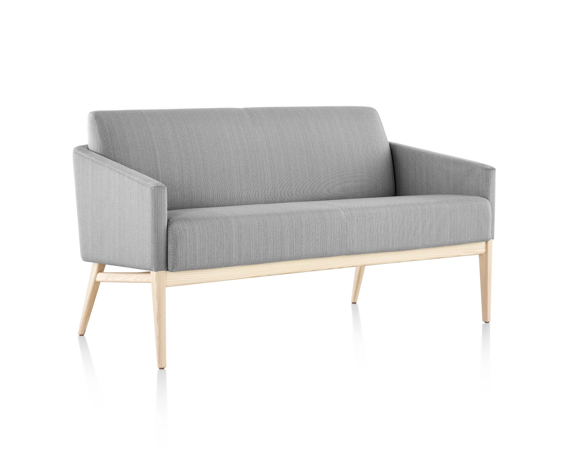 Front three-quarter view of Palisade Lounge Seating 2 seat settee on white sweep.