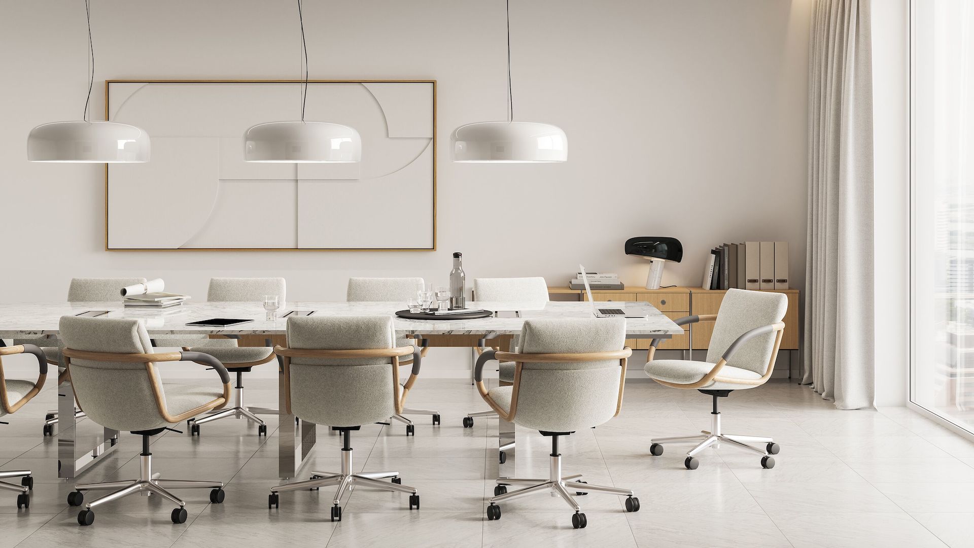 Full Loop Office Chairs around a DatesWeiser Conference Table in a conference room setting.