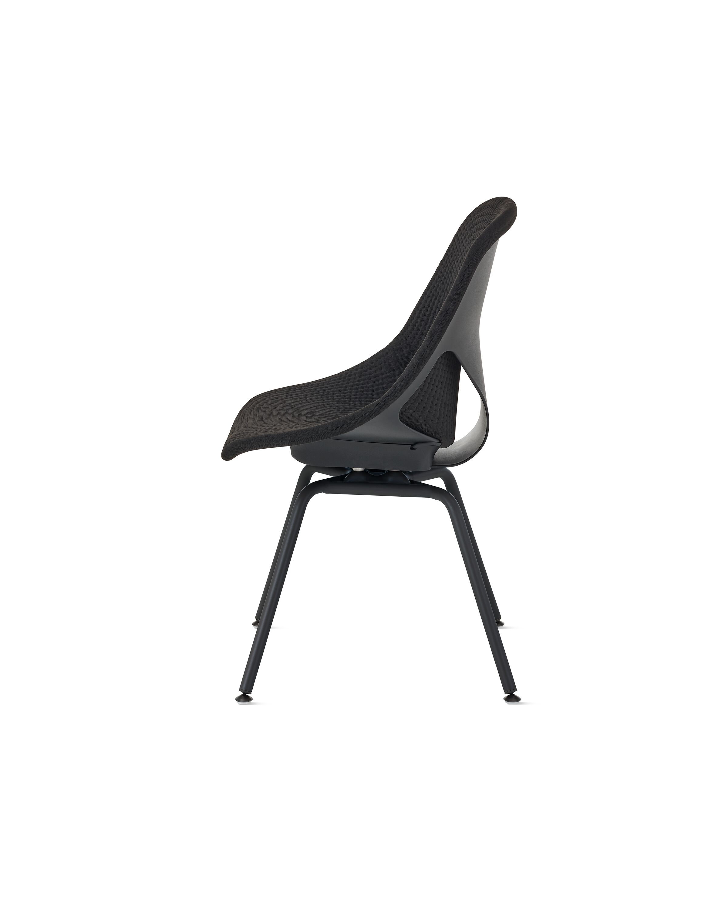 Zeph Side Chair, Black Armless with Black Unibody - Herman Miller
