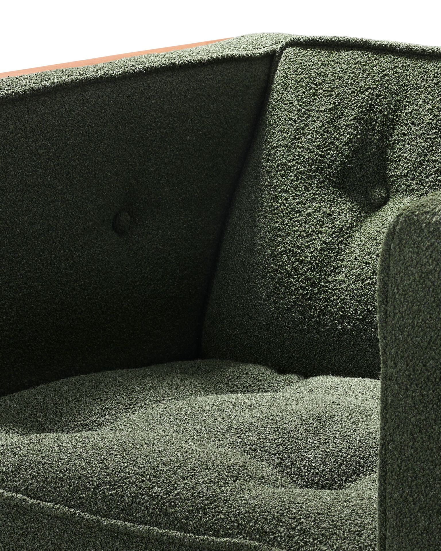 Nelson Cube Armchair in green upholstery.