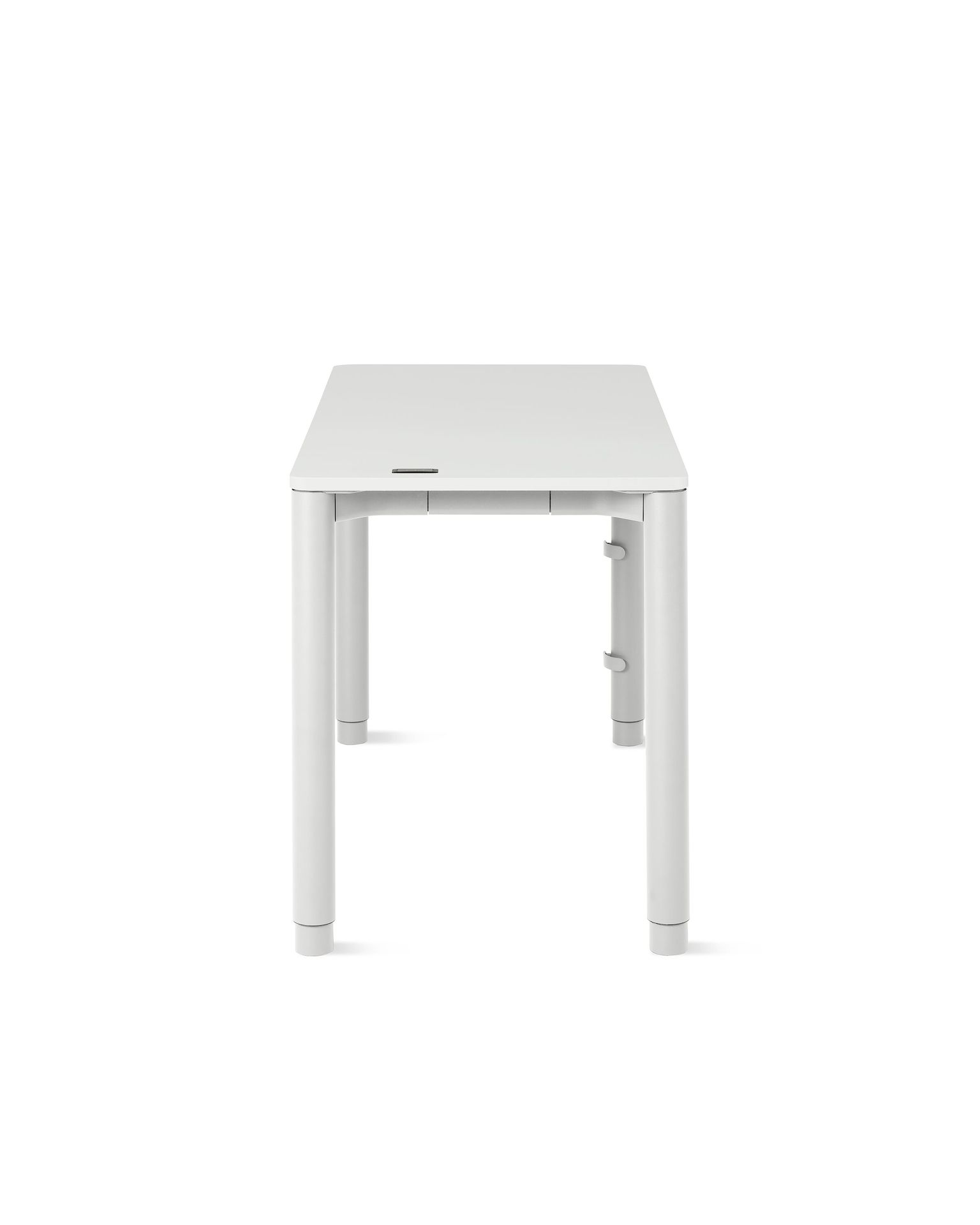 Four leg height-adjustable table shown with a white surface and legs.