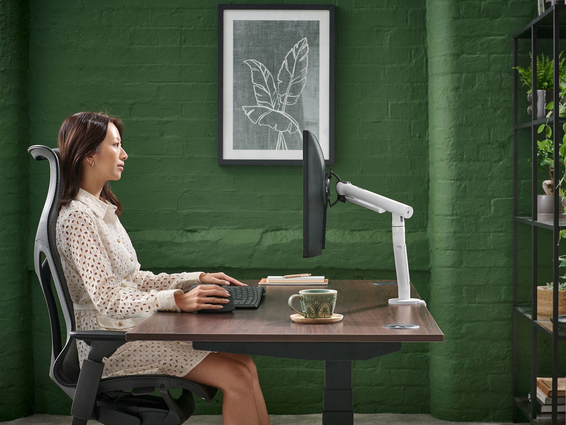 Flo Monitor Arm, White