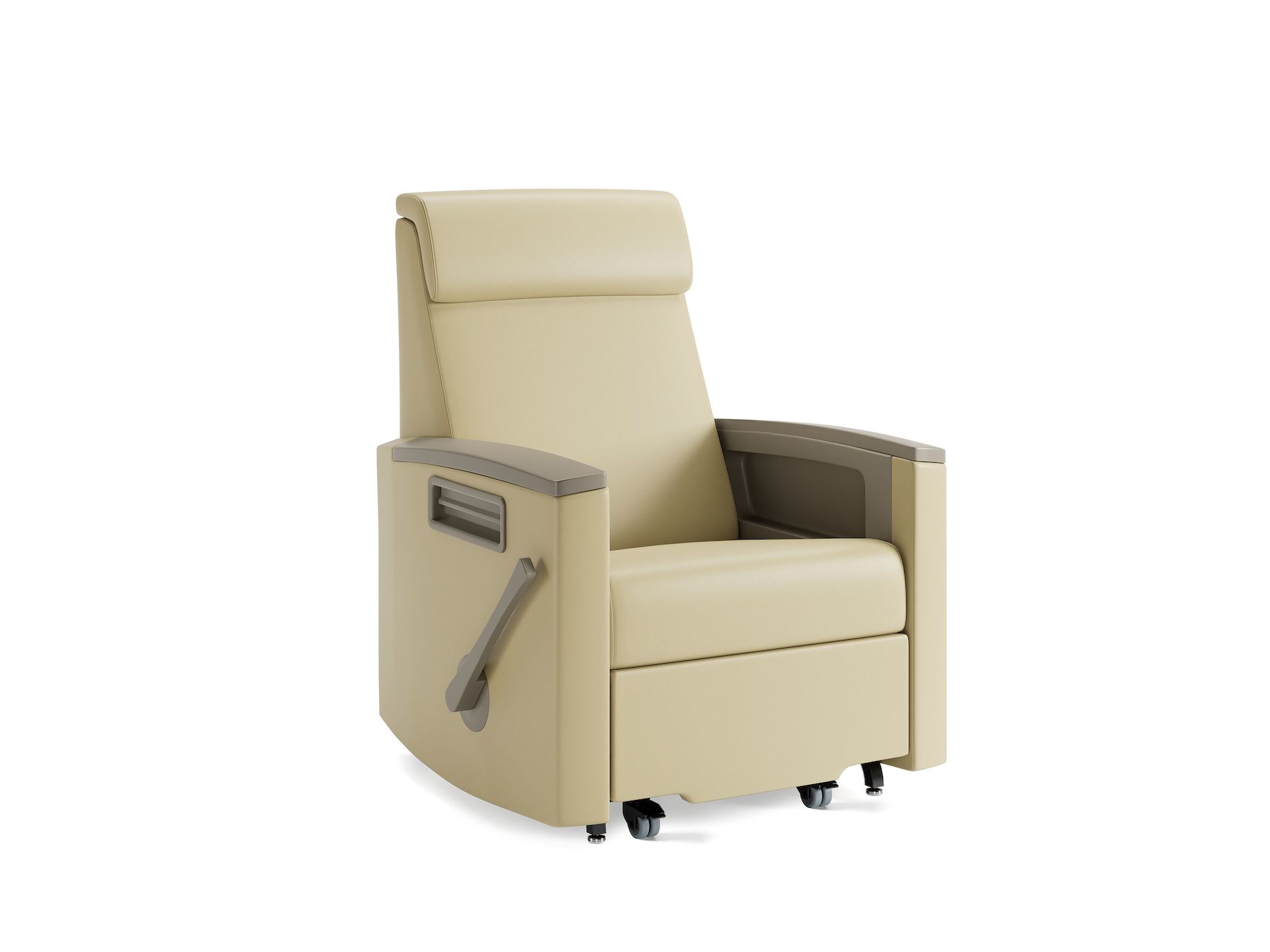 Consoul Reclining Glider, pewter arm caps
