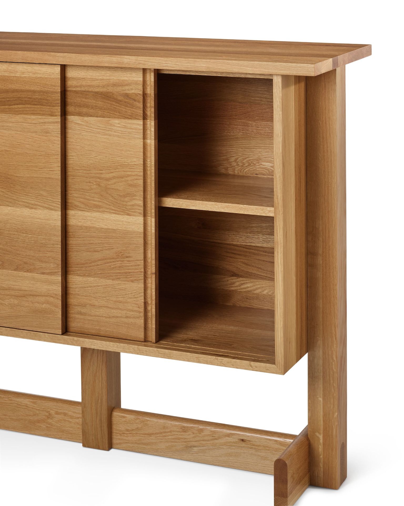 Land Storage, Console, Oak, Opened Door