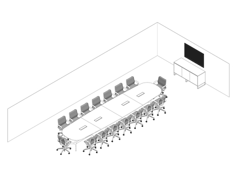 Dessin au trait : Meeting Space (espace de réunion) 023 EUR
