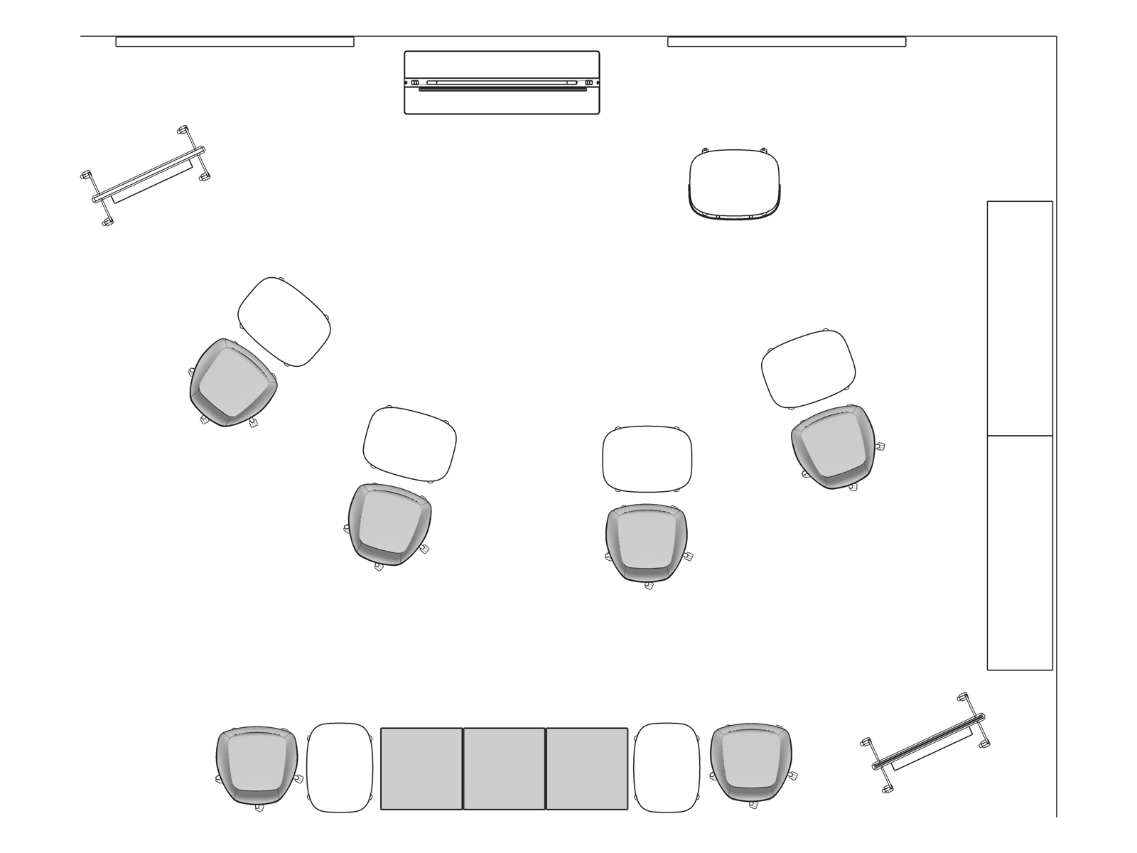 Un disegno al tratto visto dall'alto -Meeting Space (Area riunioni) 058 EUR