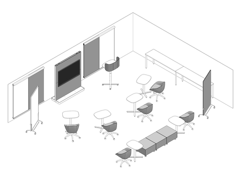 A line drawing - Meeting Space 058 EUR