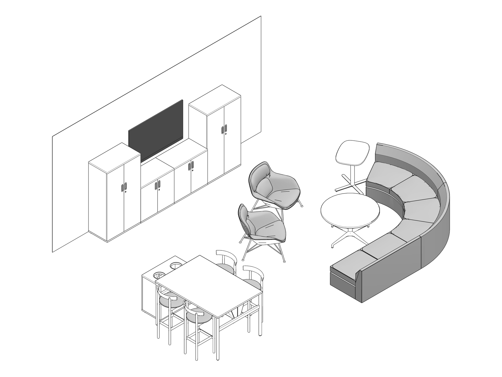 Eine Zeichnung - Staff Lounge (Aufenthaltsraum für Mitarbeiter) 001 EUR