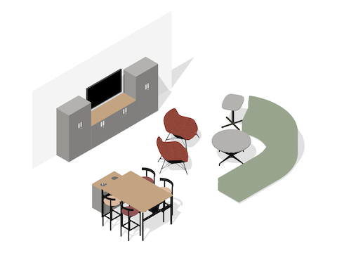 Eine Darstellung –Staff Lounge (Aufenthaltsraum für Mitarbeiter) 001 EUR